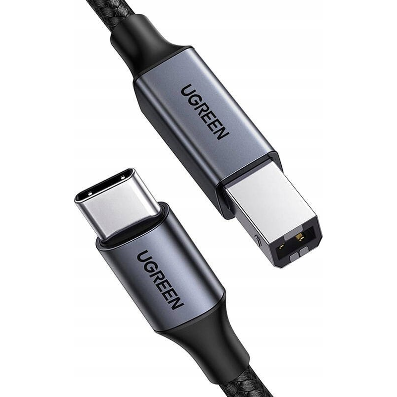 USB-C to USB-B 2.0 cable (for printer) Ugreen US370, 1m (black) (45034)