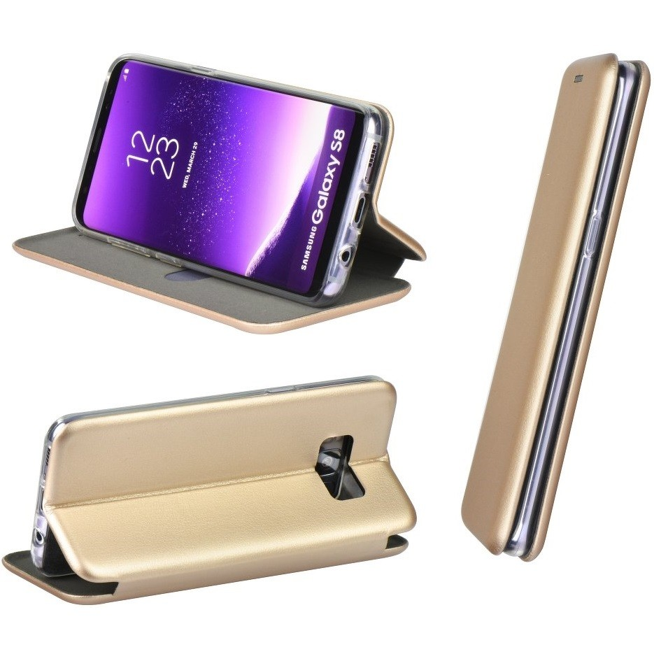 Samsung Galaxy S20 Ultra 5G SM-G988, Oldalra nyíló tok, stand, Forcell Elegance, arany (88596)