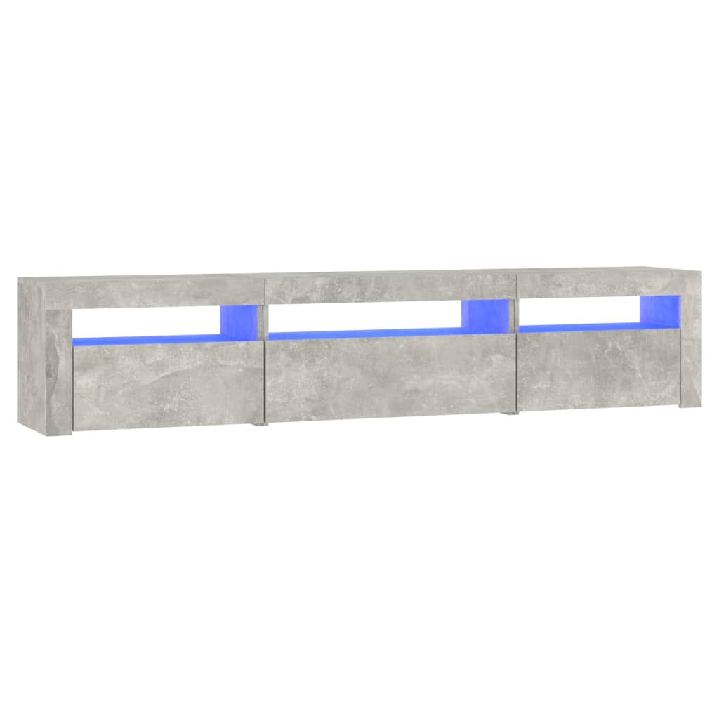 betonszürke TV-szekrény LED lámpákkal 195x35x40 cm (3152741)