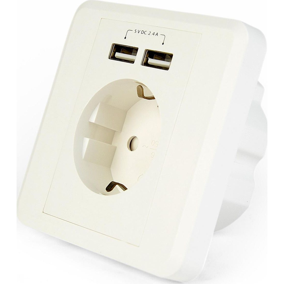 USB fali aljzat Gembird fehér (EG-ACU2A2-01)