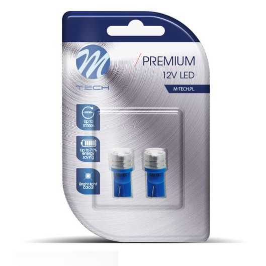 M-Tech T10 LED 0,5W kék színű, pár (72LB014B) (72LB014B)