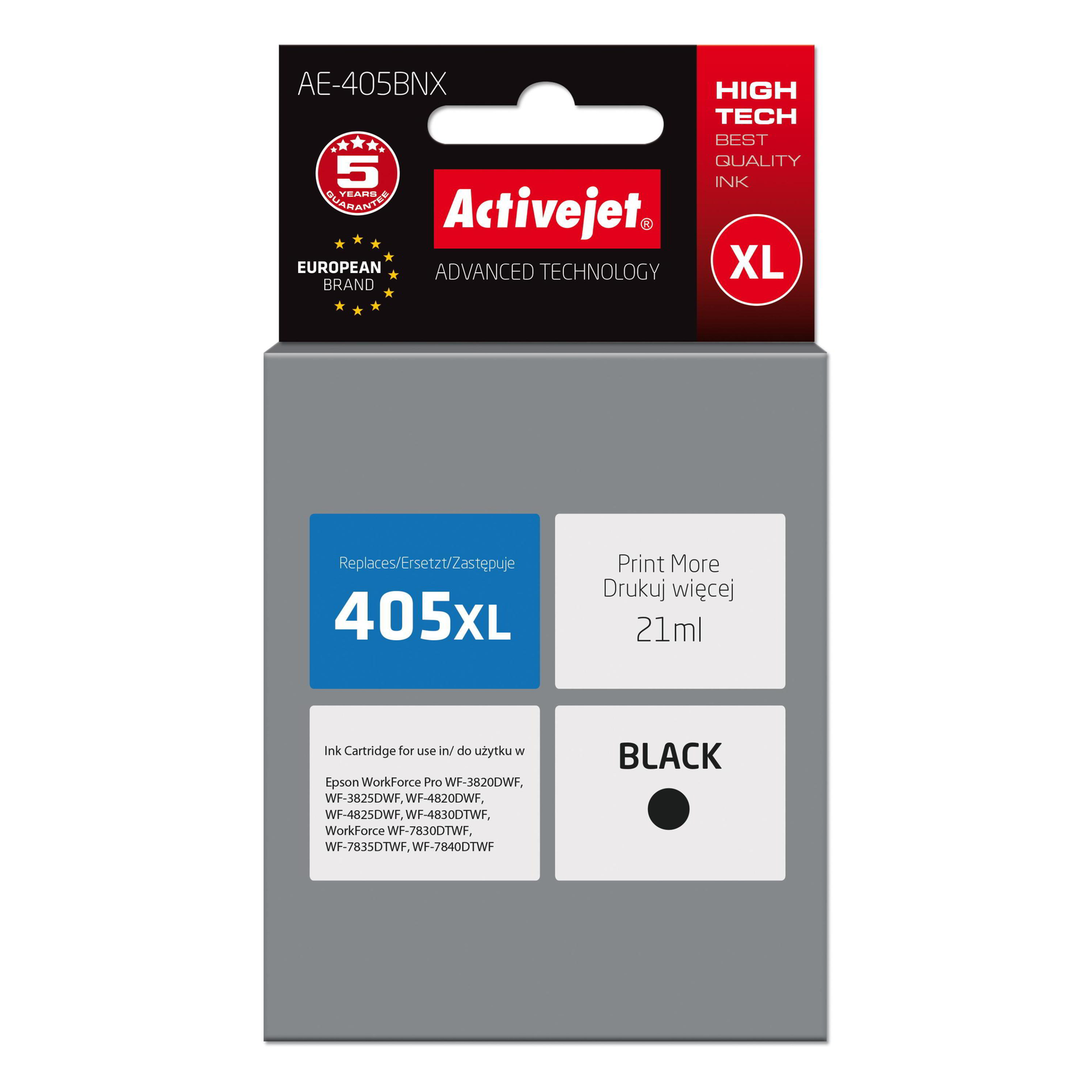 Activejet (Epson 405XL) Tintapatron Fekete (AE-405BNX)