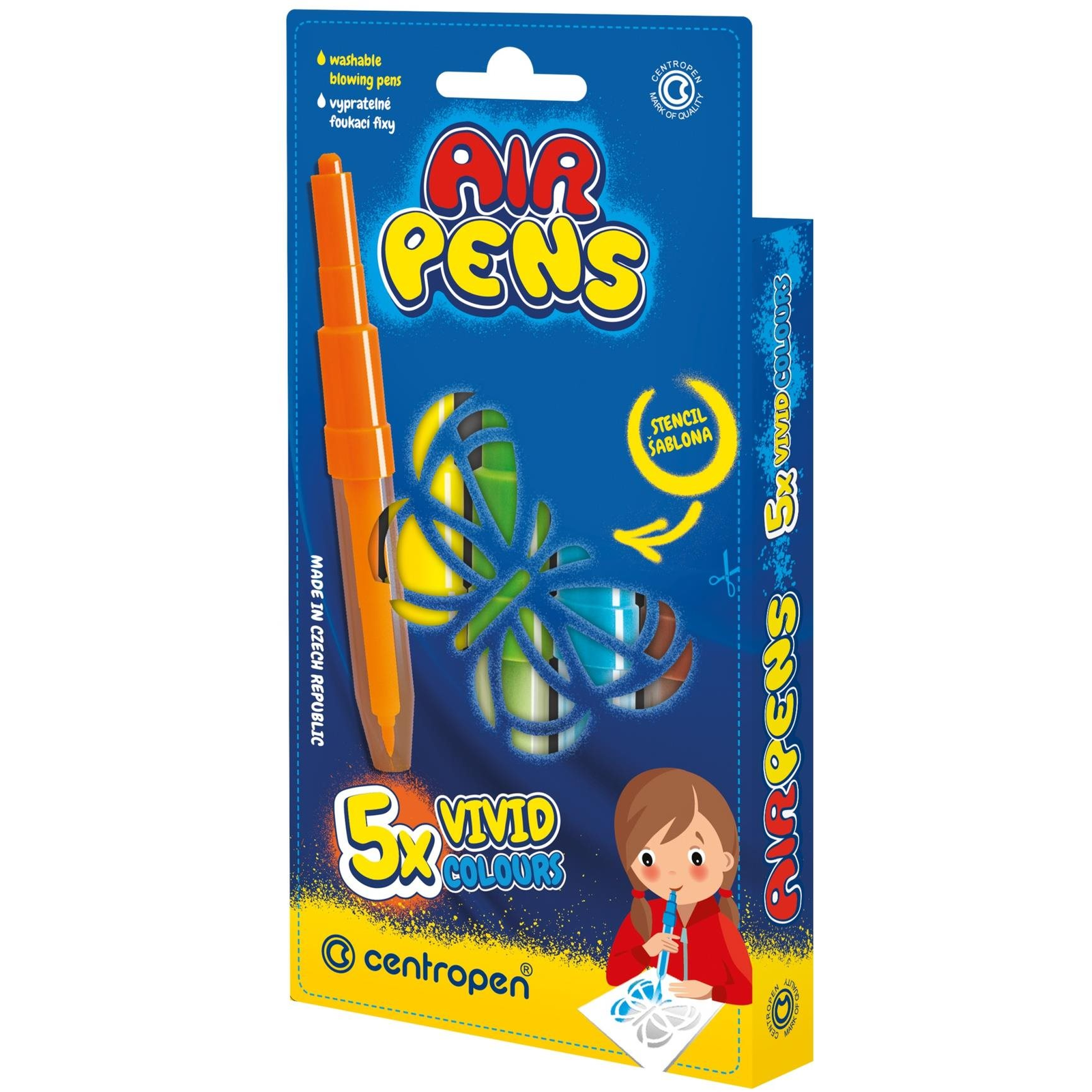 Centropen Air Pens 1500, fújós, élénk színek, 5 db a csomagban (8595013610022)