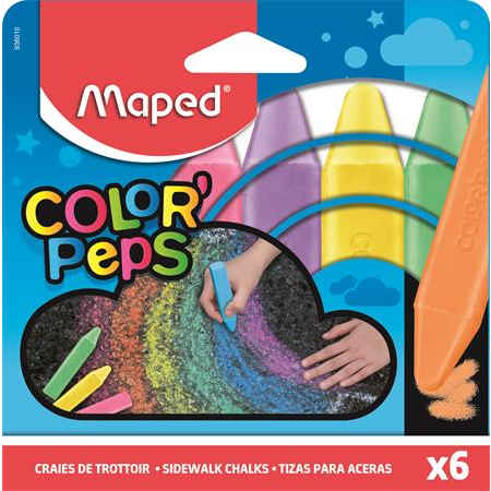 Tizas De Colores Maped Maxi 6 Unidades