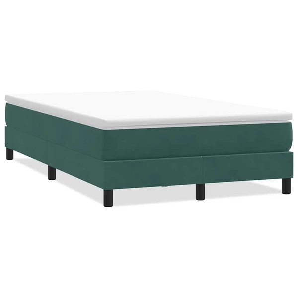 sötétzöld bársony rugós ágy matrac nélkül 120x210 cm