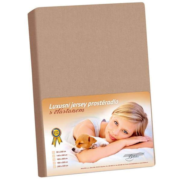Bellatex 313 KL5 Jersey lepedő elasztánnal, 200×220 cm, kávészín