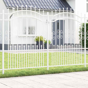 Kertkerítés Fehér 190 cm Porszórt Acél
