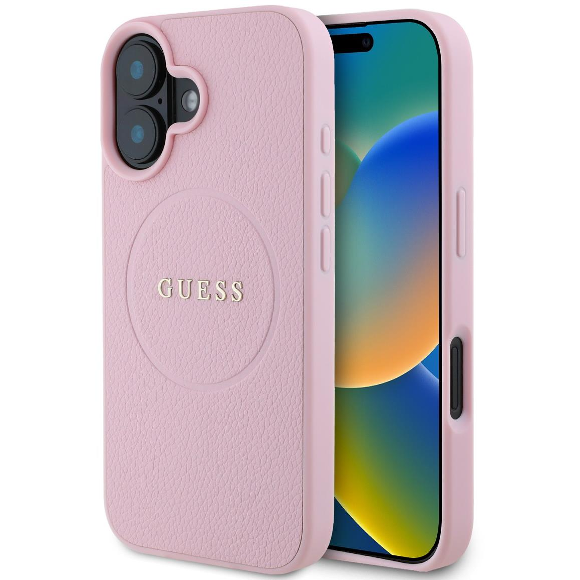 Guess PU Grained Classic Logo MagSafe iPhone 16 Pink tok (GUHMP16SPGHSMMP)
