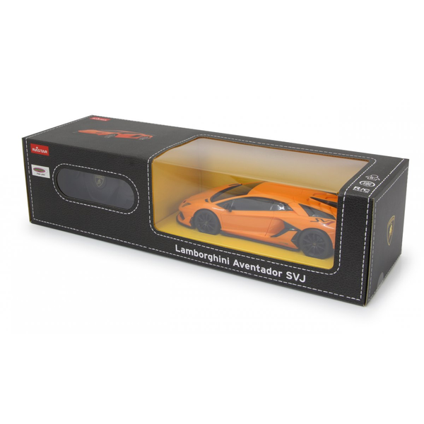 CAR WITH REMOTE CONTROL LAMBORGHINI AVENTADOR SVJ ORANGE WITH SCALE 1 TO 24