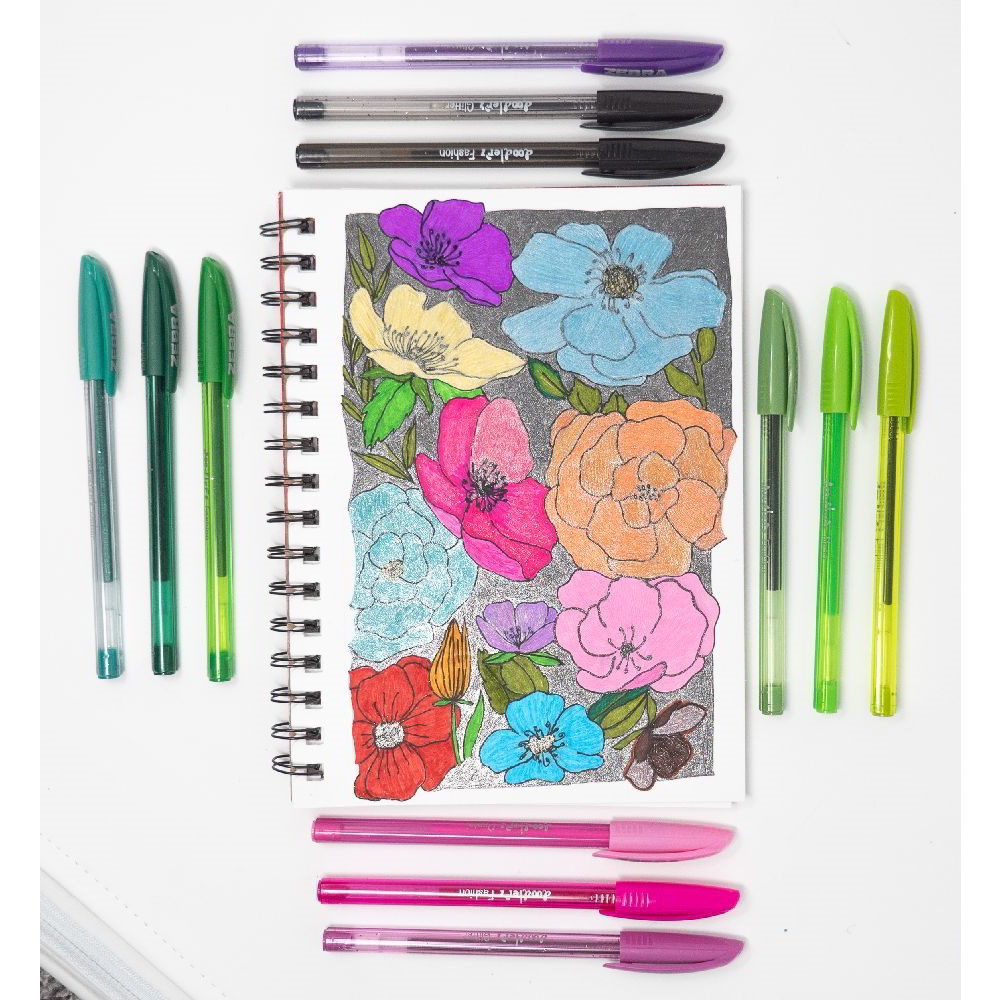 Zebra Doodlerz Kupakos zseléstoll készlet - 0.33mm / Vegyes színek (10 darabos) (2619)