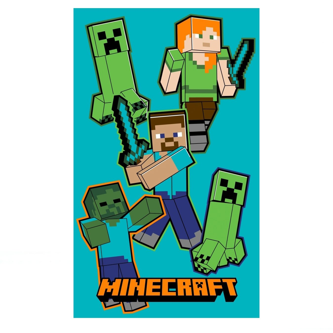 JERRY FABRICS Gyerek törölköző - Minecraft Crawler, 30×50 cm (8592753040393)
