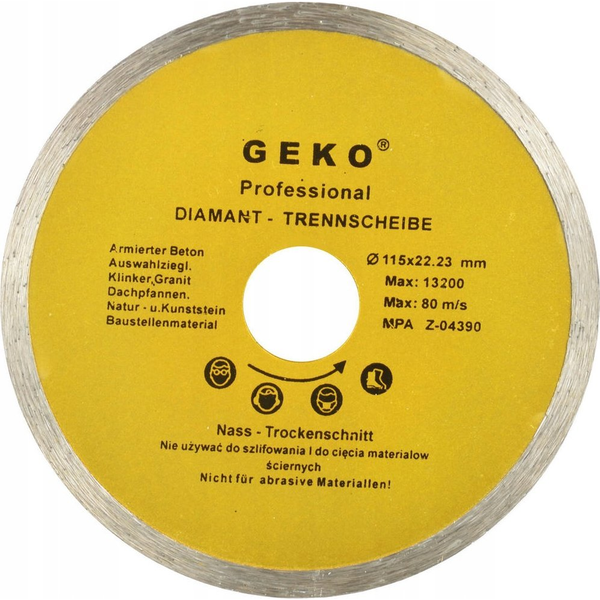  Geko Tarcza diam.115mm Pełna GEKO PROFI(100/200)