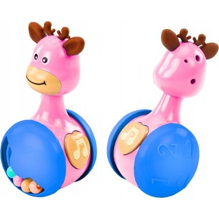 Lean Toys Wańka Wstanka Szarvas Gyöngyök Squeaker Pink (20176)