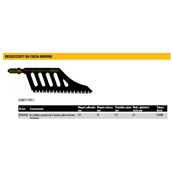 Pilový kotouč pro přímočaré pily 112mm DeWalt DT2074