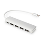 Hub USB 3.0 TIP-C, Digitus, Aluminiu, 4 porturi, Argintiu