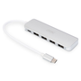 Hub USB 3.0 TIP-C, Digitus, Aluminiu, 4 porturi, Argintiu