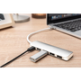 Hub USB 3.0 TIP-C, Digitus, Aluminiu, 4 porturi, Argintiu
