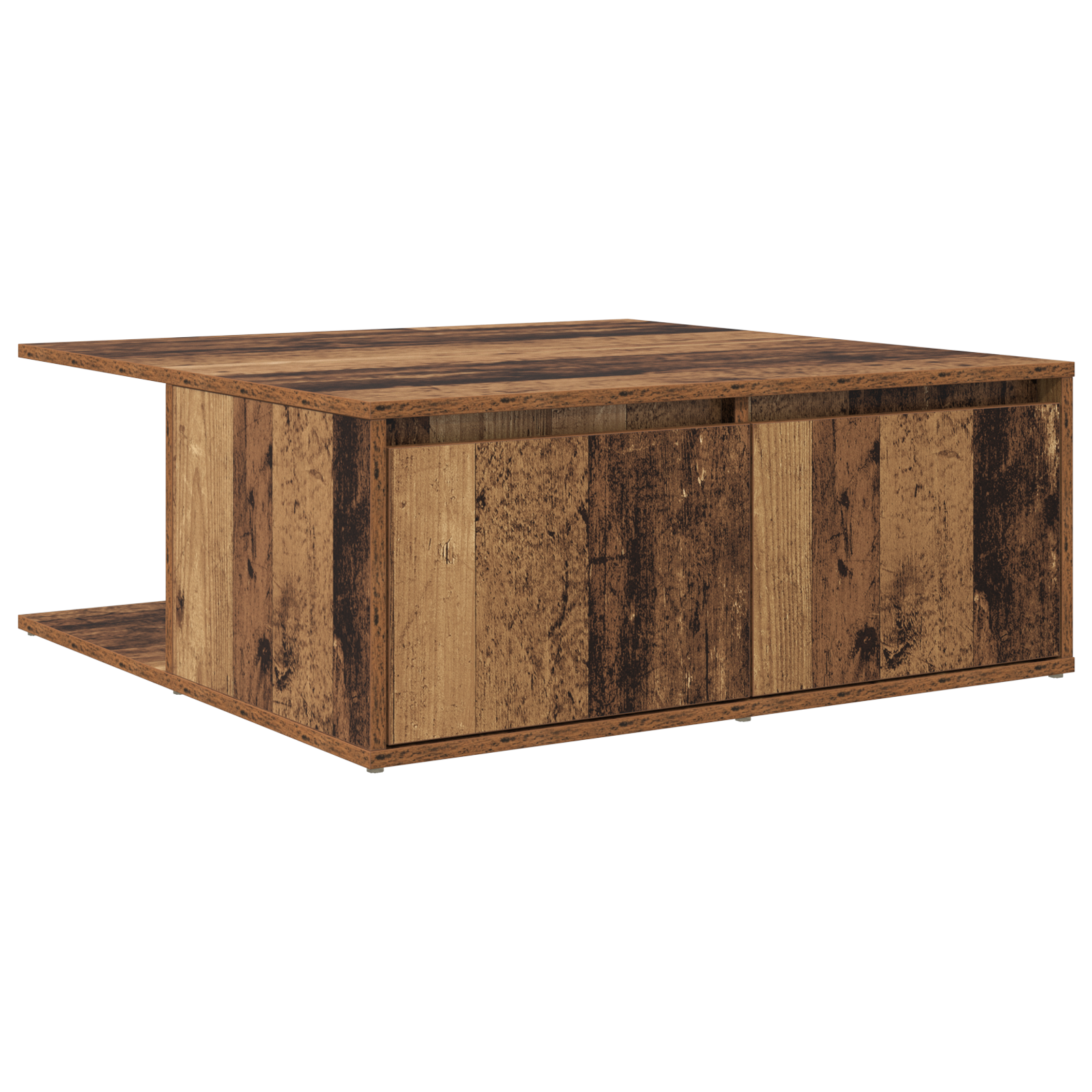 Dohányzóasztal fiókkal tárolóval Öreg fa 80 x 80 x 31 cm Faanyag (875486)