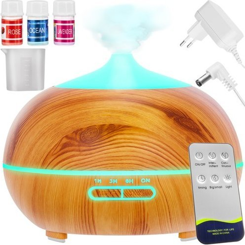 Ruhhy 400 ml Ultrahangos Aroma Diffúzor LED Lámpa Távirányítóval (5900779950276)