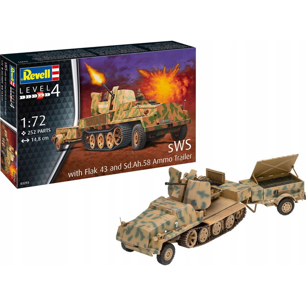 Revell sWS mit Flak-Aufbau als Sfl. mit 3,7cm Flak 43 1:72 makett harcjármű (03293)