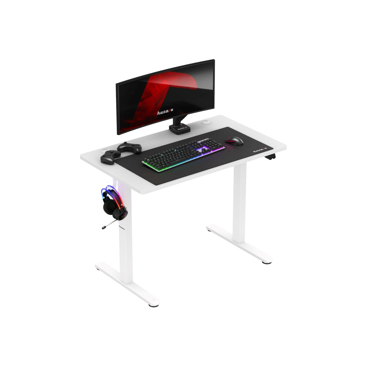 Huzaro Hero 7.9 Elektromosan állítható Gamer asztal 100 x 60 x 72-118 cm - Fehér (HZ-HERO 7.9 WHITE)