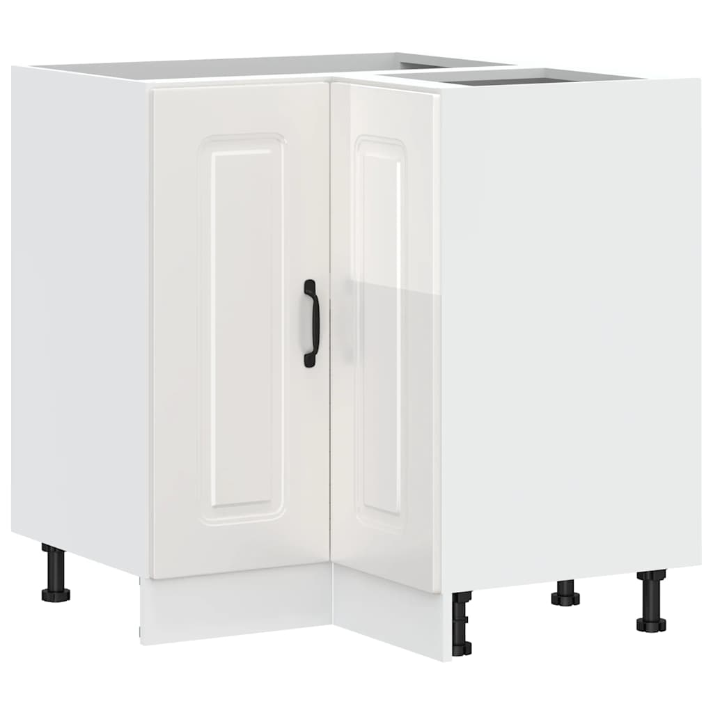 Konyhai sarok alapszekrény Kalmar magasfényű fehér színű műfa (853509)