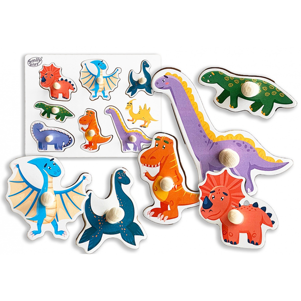 SMILY PLAY Dřevěné puzzle dinosauři