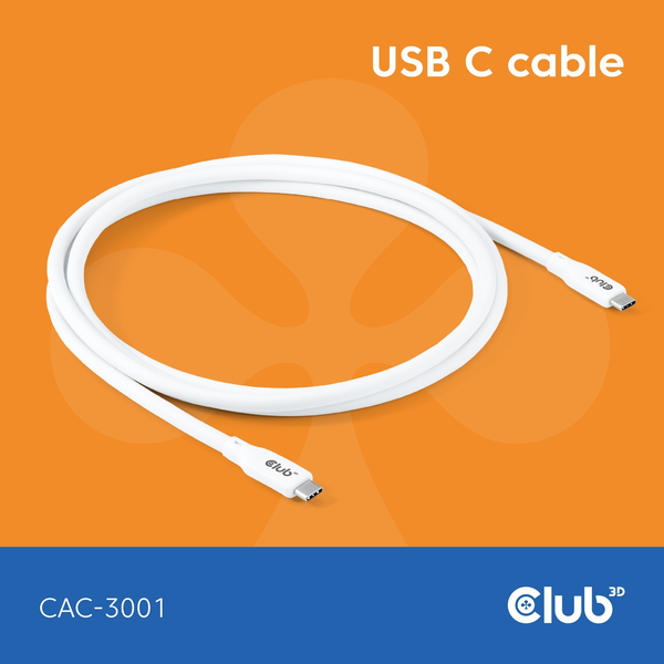 CLUB3D CAC-3001 USB kábel USB4 Gen 3x2 2 m USB C