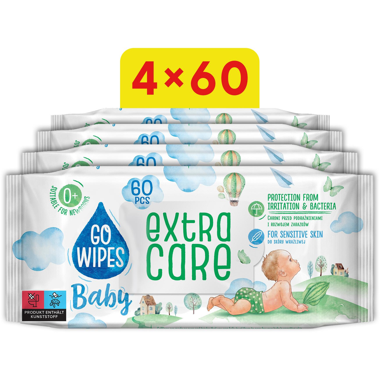 GoWipes Extra care 4× 60 ks (240 ks) (BABY23201s4)