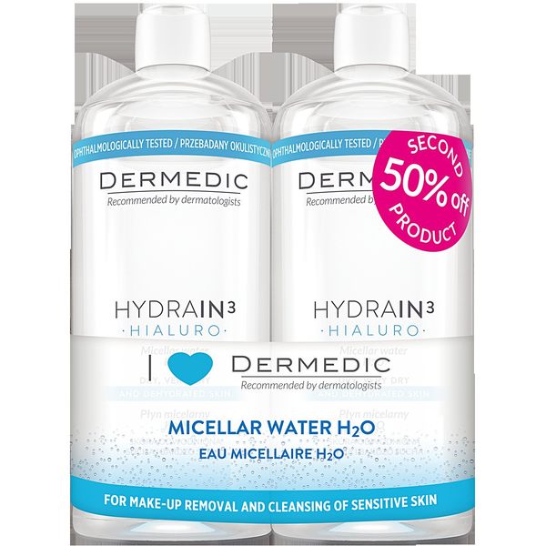 Dermedic DERMEDIC_SET Hydrain3 Hialuro płyn micelarny 2x500ml