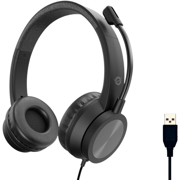 Conceptronic POLONA05B auscultador Auscultadores Com fios Fita de cabeça Chamadas/Música USB Type-A Preto