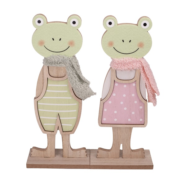 IRIS dekor fa béka fiú/lány 2 szortiment 12x6x29cm