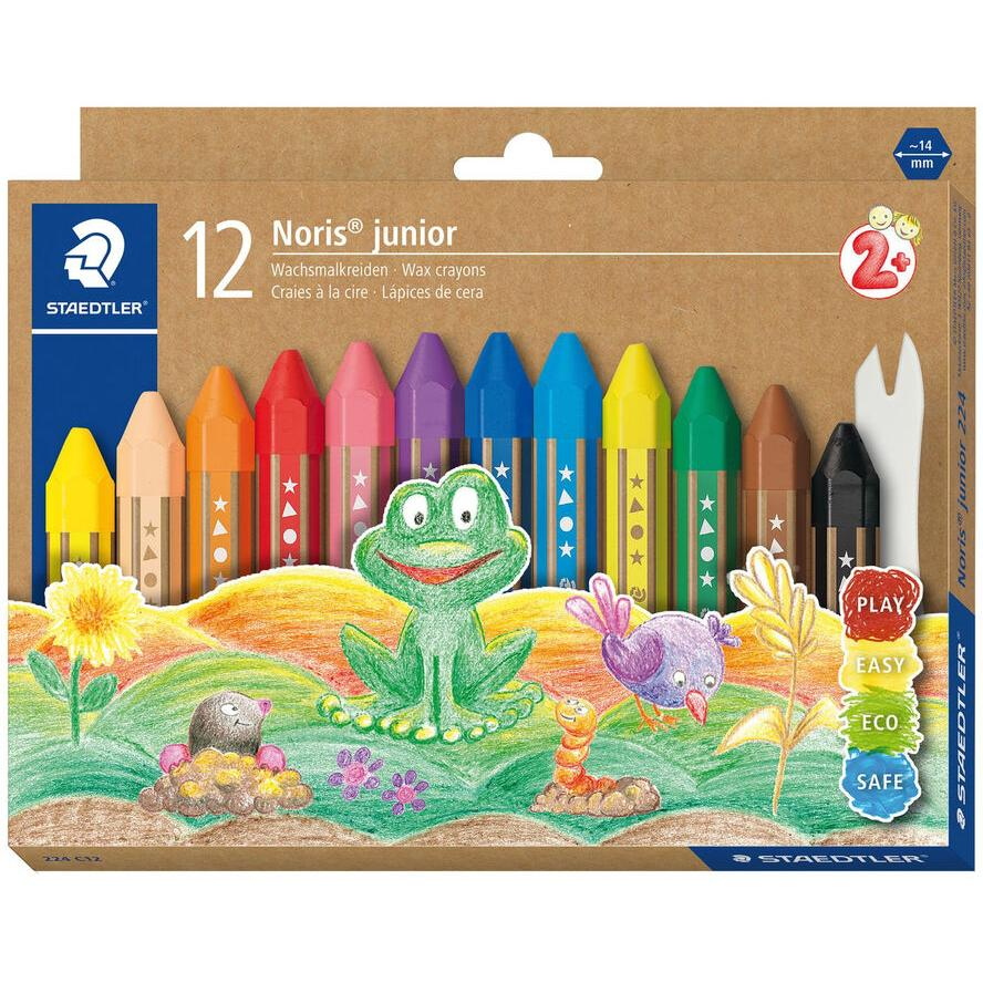 Staedtler Noris Junior Hatszögletű zsírkréta - vegyes színek (12 db/doboz) (224 C12)