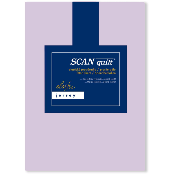 SCANquilt JERSEY ELASTIC LYCRA lepedő, világoslila, 180×200 cm