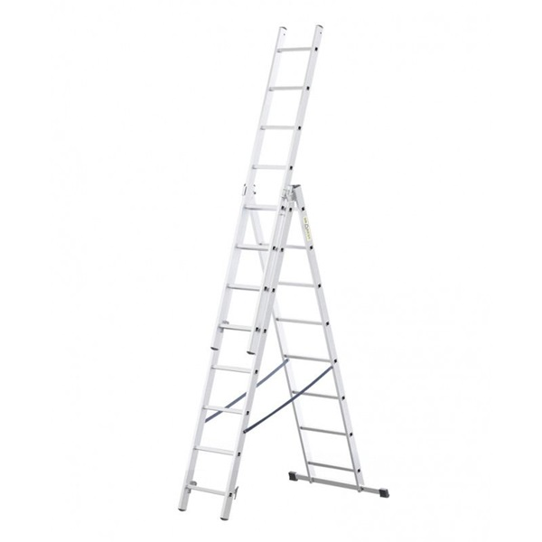 DRABEST HOME 3x8 lépcsős multifunkcionális alumínium létra, kitolható, összecsukható