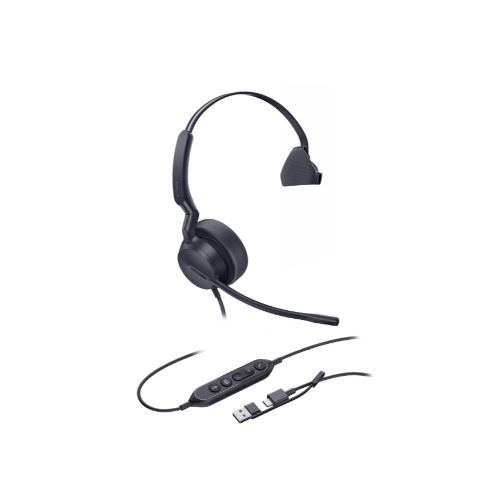 Yealink UH42 Mono USB-C/A Headset Auricolare Cablato A Padiglione Musica e Chiamate USB Type-C / USB Type-A Nero