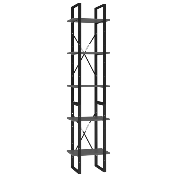 Bibliotecă cu 5 rafturi, alb, 40x30x175 cm, lemn prelucrat