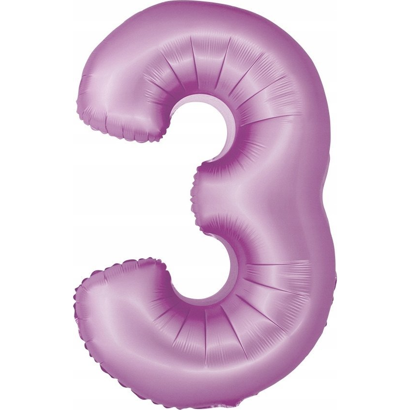 Matt Szám Fólia Lufi - 3-as, 76 cm, Levendula (CH-SLW3)