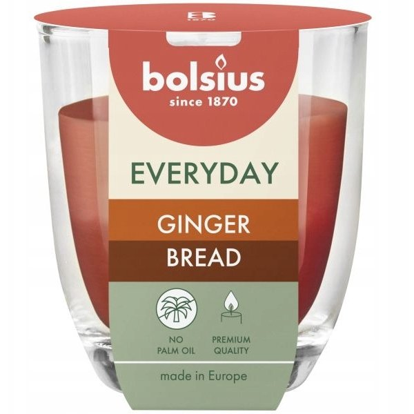 Bolsius Świeca aromatyczna szklana Everyday O80x70mm ginger bread 8717847193483 8717847193483 (8717847193483)