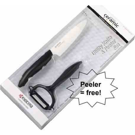 Kyocera Szeletelő kés 11 cm + Y hámozó szett, fekete (FK-110WHBK, CP-10BK) (FK110WHCP10NBLACK) (ALE020525)