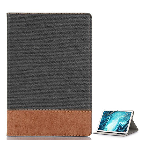 Gigapack Кожен калъф с ефект, Huawei MediaPad M6 10.8 WIFI, стоящ, активен флип, странично отваряне, функция за настолен държач, Сив /, Кафяв