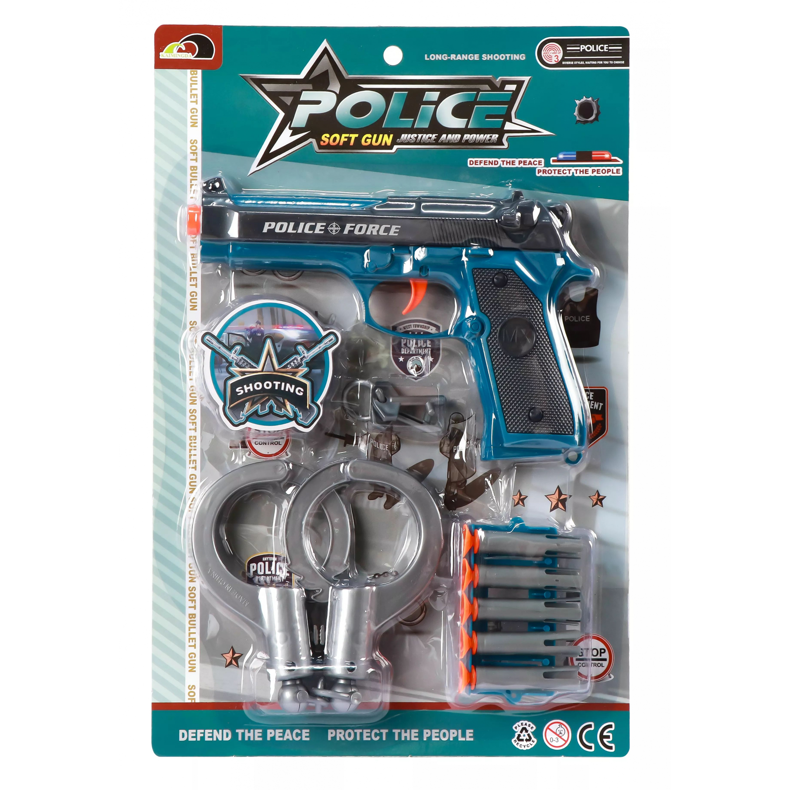 Rendőrségi szivacslövő fegyver készlet bilinccsel (632)