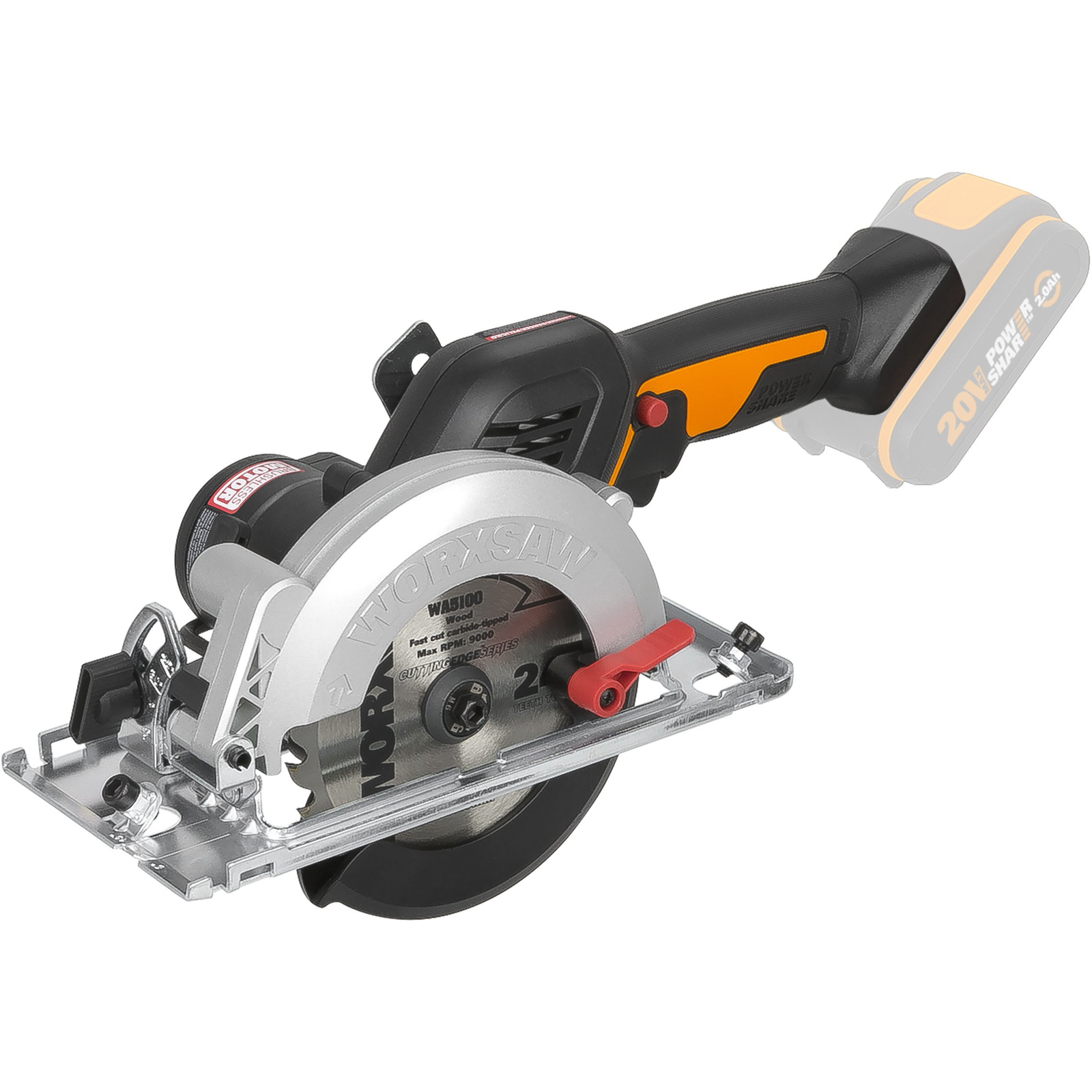 WORX WX531.9 - kézi, 125 mm, akkumulátoros, akku nélkül (6924328336563)