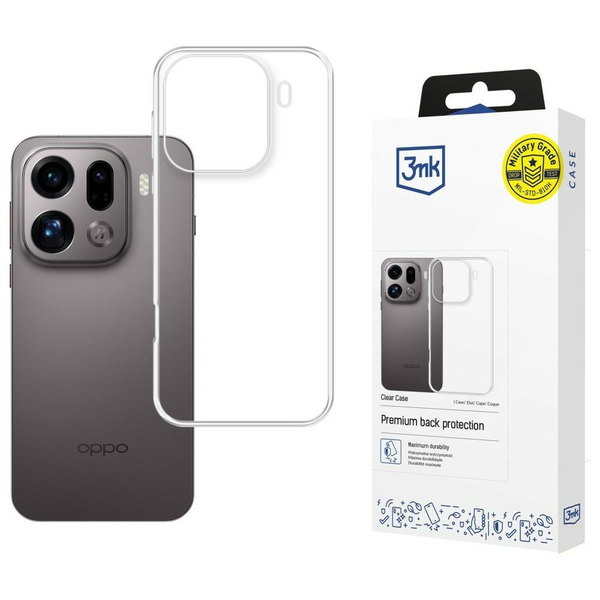 Transparentní pouzdro typu zadní kryt pro Oppo Find X9 Pro - 3mk Clear Case