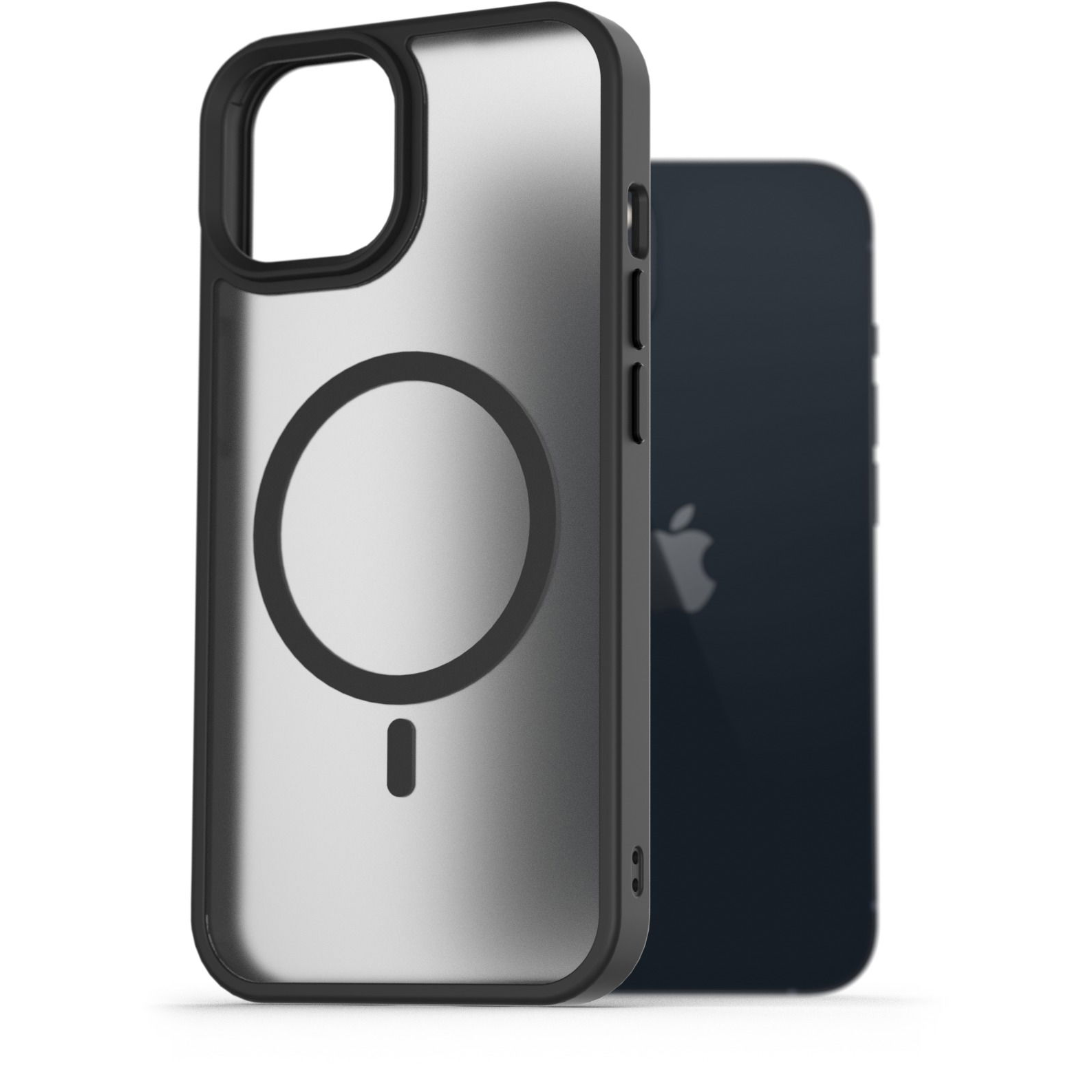 AlzaGuard Matte Case Compatible iPhone 13 MagSafe fekete tok (AGD-PCMM37B)