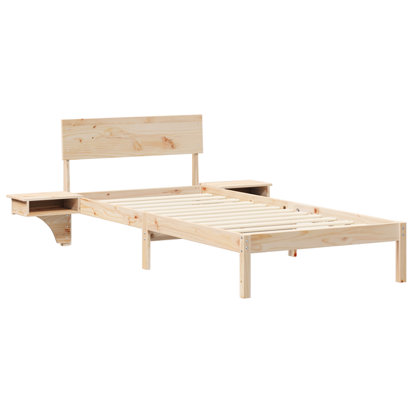 Cadru de pat cu mese laterale cu headboard Maro 100 x 200 cm