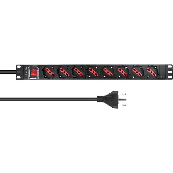 Lanview LVR-2MIT-SW-IT8 unità di distribuzione dell'energia (PDU) 1U Nero