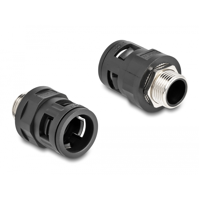 Delock M20 tömlőszelence réz külső csavarmenettel, fekete, 2 db. (60454) (60454)