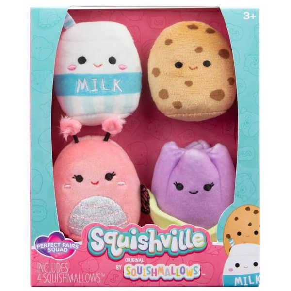 Jazwares Squishville Mini plüssfigura - Perfect Pairs Squad, 4 db