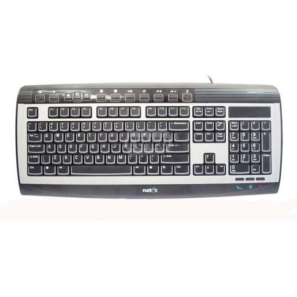 Natec Barracuda USB Slim Keyboard US - Черен/Сребрист (363029)